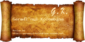 Germányi Kolombina névjegykártya